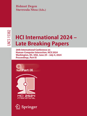 cover image of HCI International 2024 – Late Breaking Papers